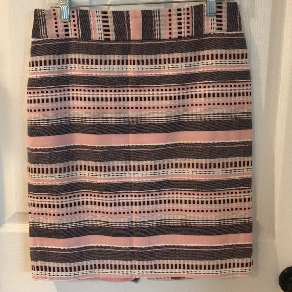 Pink stripe pencil skirt